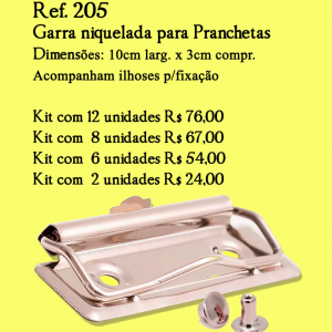 Ref. 205 Garra niquelada para Prancheta